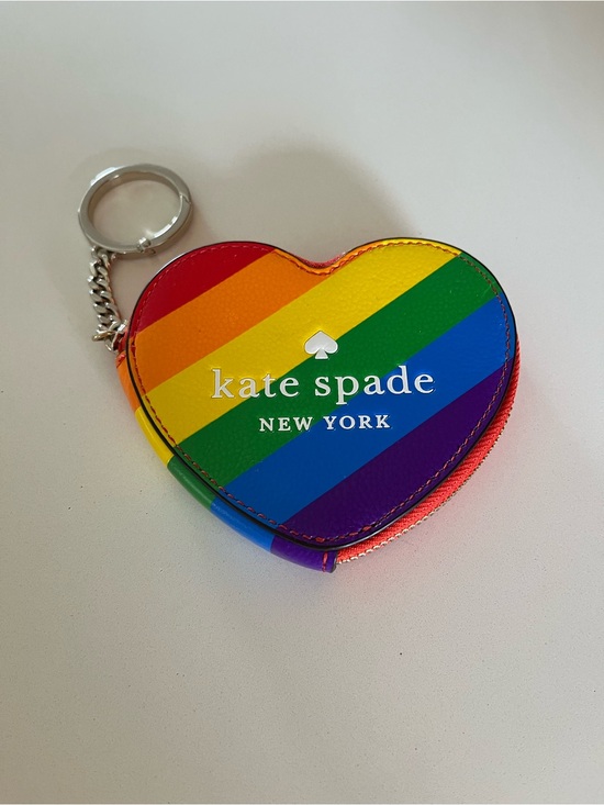 kate spade Handbags - kate spade Pride Rainbow Stripe Heart Coin purse Keychain